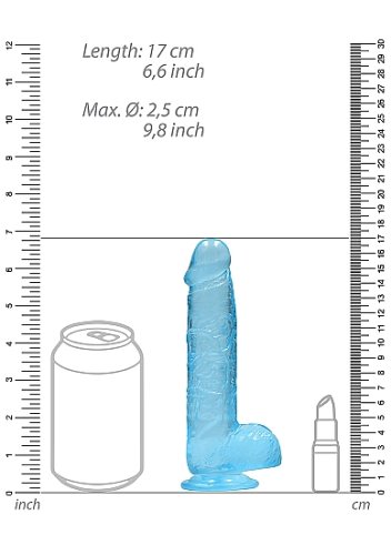 REALROCK 6IN REALISTIC DILDO W/ BALLS CLEAR BLUE