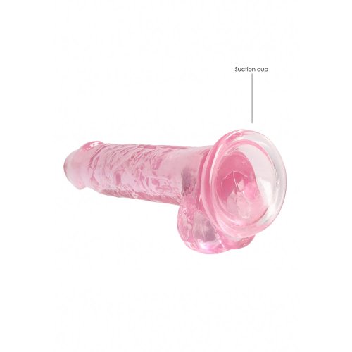 7\" Realistic Dildo With Balls - Pink