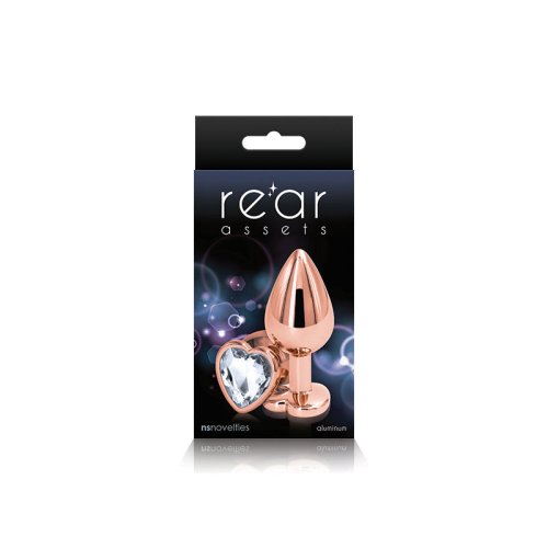 Rear Assets Rose Gold Heart Med - Clear