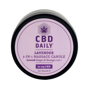CBD DAILY LAVENDER 3-IN-1 MASSAGE CANDLE 6 OZ