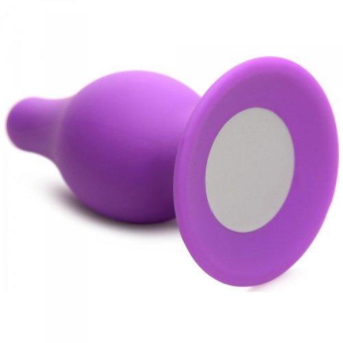 Squeezable Tapered Med Anal Plug - Purp