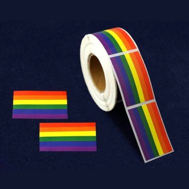 Rectangle Rainbow Flag Stickers - 250pc