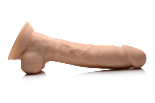 FLESHSTIXXX 8IN VIBRATING DILDO W/ BALLS LIGHT