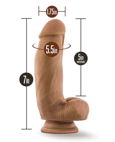 Blush Dr. Skin Silicone Dr. Samuel 7\" Dildo w/Balls - Mocha