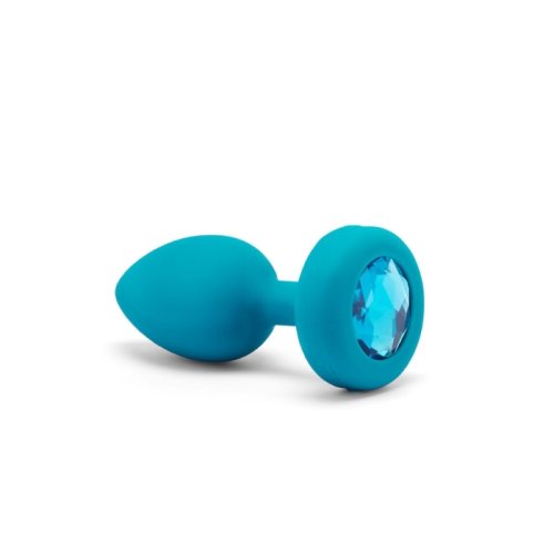 B VIBE VIBRATING JEWEL PLUG AQUAMARINE S/M (NET)