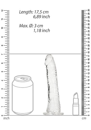 REALROCK SLIM DILDO 6IN TRANSPARENT