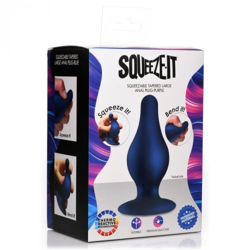 Squeezable Tapered Large Anal Plug -Blu*