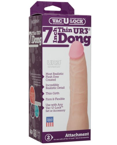 Vac-U-Lock 7\" Ultraskyn Dong - White