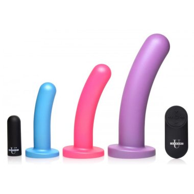 Triple Peg 28X Vibrating R/C Dildo Set