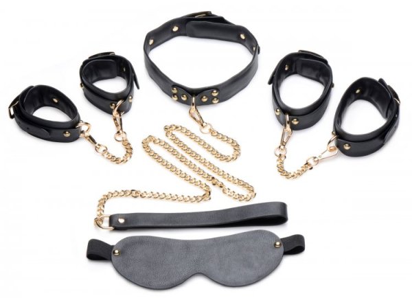 MASTER SERIES BLACK & GOLD BONDAGE SET