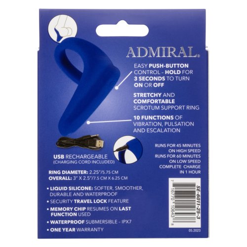 ADMIRAL VIBRATING PERNIUM RING & MASSAGER LIQUID SILICONE