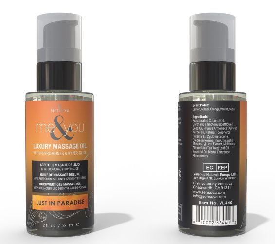 ME & YOU MASSAGE OIL LUST IN PARADISE 2 OZ