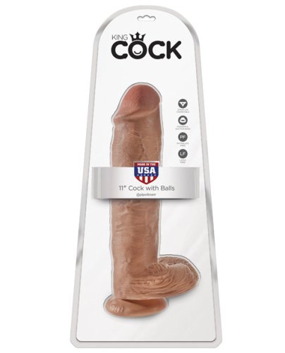 King Cock 11\" Cock w/Balls - Tan