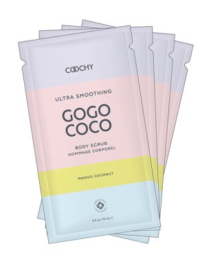 COOCHY Ultra Smoothing Body Scrub - .35 oz Mango Coconut Foil Display of 24