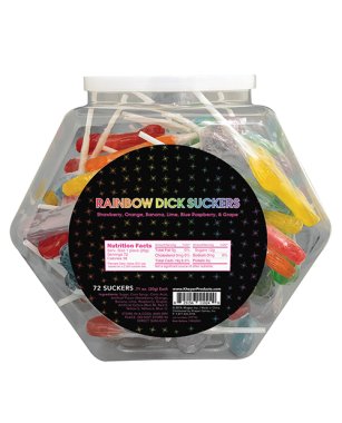 Rainbow Dick Suckers - Asst. Colors/Flavors Bowl of 72