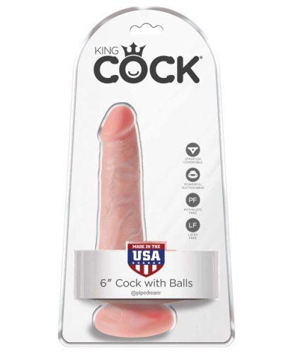 King Cock 6\" Cock w/Balls - Flesh