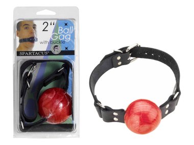 2IN RED BALL GAG W/BUCKLE
