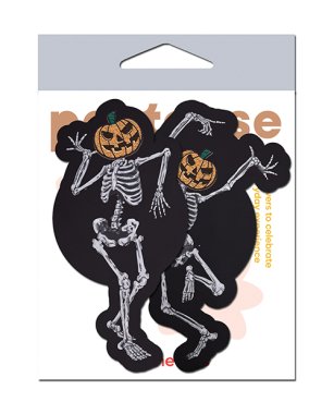 PASTEASE DANCING SKELETONS W/ PUMPKIN HEADS