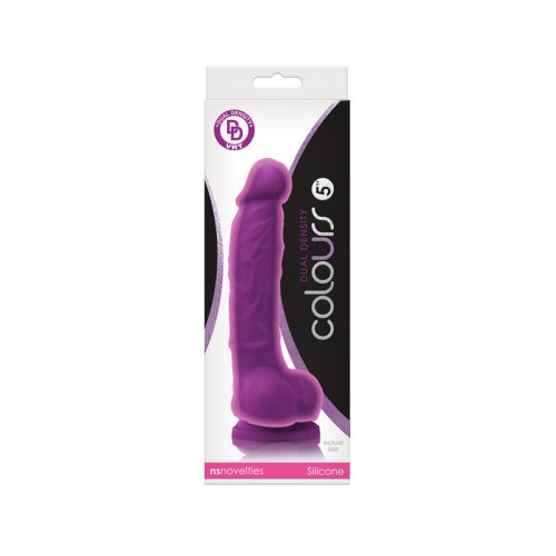 Colours Dual Density Dildo 5\" - Purple