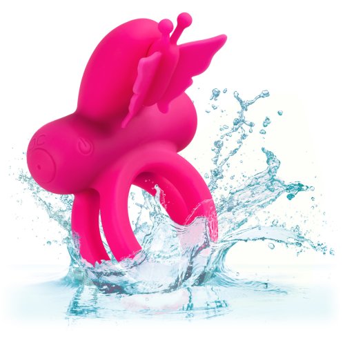 SILICONE RECHARGEABLE BUTTERFLY DUAL RING