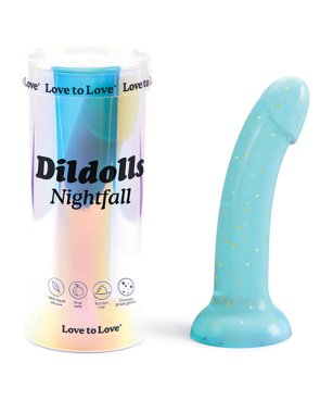Love to Love Curved Suction Cup Dildolls Nightfall - Blue