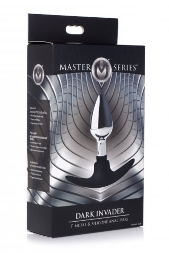 MASTER SERIES DARK INVADER METAL & SILICONE ANAL PLUG SMALL