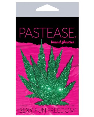 Pastease Premium Glitter Marijuana Leaf - Green O/S
