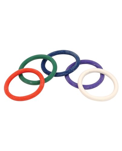 Spartacus 1.5\" Rubber Cock Ring Set - Rainbow Pack of 5