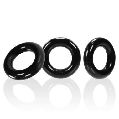 WILLY RINGS 3 PK COCKRINGS BLACK (NET)