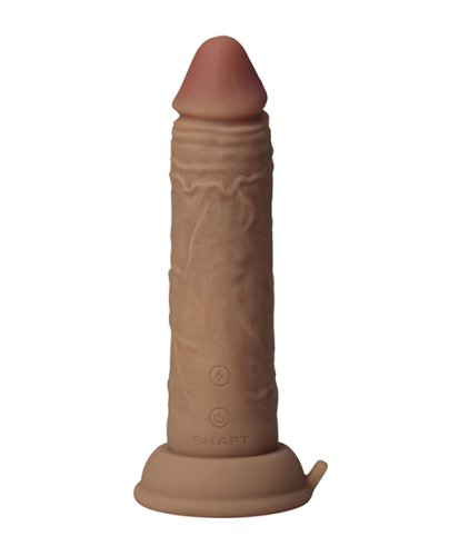 Shaft Flexskin Liquid Silicone 6.5\" Vibrating Dong - Oak