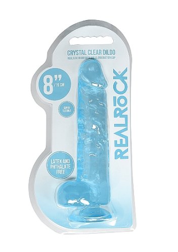 REALROCK 8IN REALISTIC DILDO W/ BALLS BLUE