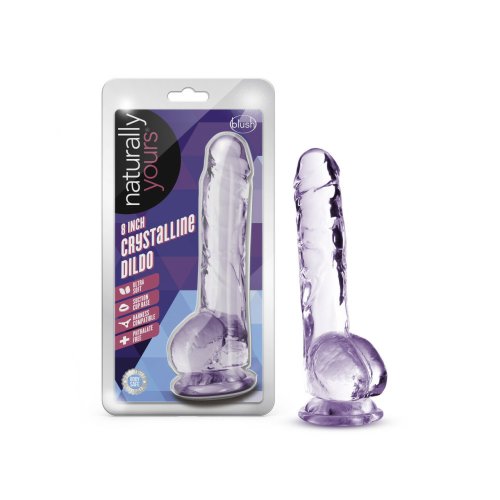 NATURALLY YOURS 8IN AMETHYST CRYSTALLINE DILDO