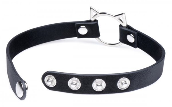 MASTER SERIES KINKY KITTY RING SLIM CHOKER BLACK