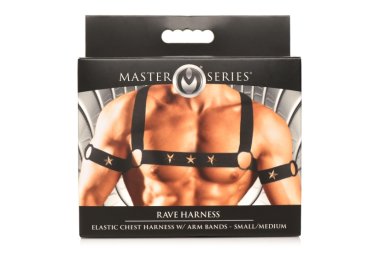 MASTER SERIES ELASTIC CHEST HARNESS W/ ARM BANDS S/M
