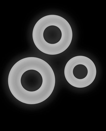 Firefly Glow in the Dark Bubble Cock Rings - White, Pack of 3