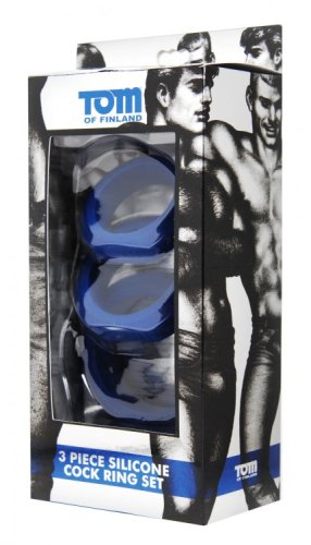 TOM OF FINLAND 3 PIECE COCK RING SET SILICONE