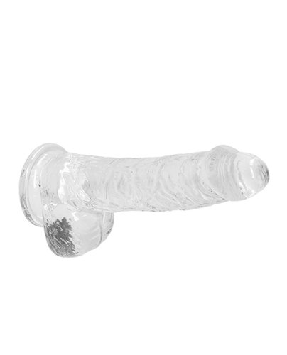 Shots RealRock Realistic Crystal Clear 6\" Dildo w/Balls - Transparent Clear