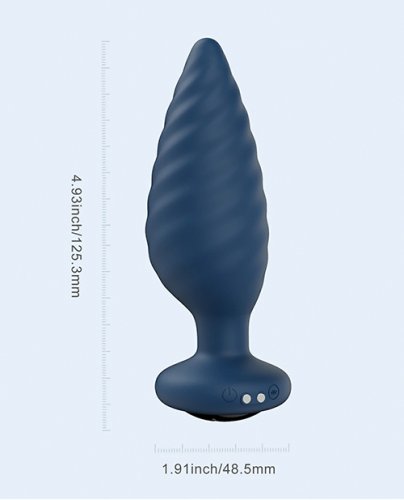 Noah App-Controlled Rotating Butt Plug - Navy Blue