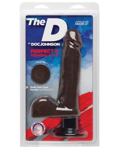 The D 8\" Perfect D Vibrating w/Balls - Chocolate