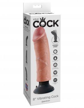 KING COCK 8 IN COCK FLESH VIBRATING