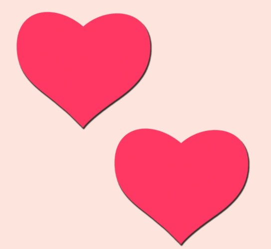 PASTEASE LOVE GLOW IN THE DARK NEON PINK HEARTS