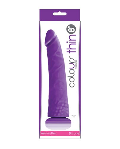 Colours Pleasures Thin 8\" Dildo - Purple