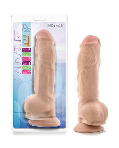 Blush Au Natural 10\" Big Boy Realistic Dildo w/Balls - Vanilla