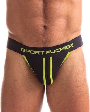 Sport Fucker Jersey Jock - XL Black/Green