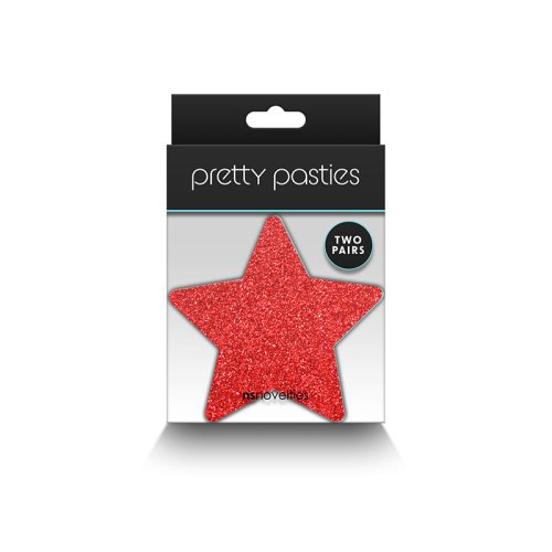 Pretty Pasties Stars Red/Silver 2 sets