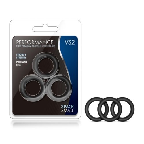 PERFORMANCE VS2 PURE PREMIUM SILICONE COCKRINGS SMALL BLACK