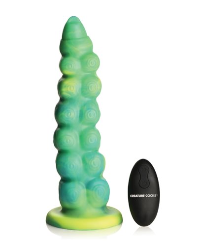 Creature Cocks Squirmer Thrusting & Vibrating Silicone Dildo w/Remote Control - Multi Color