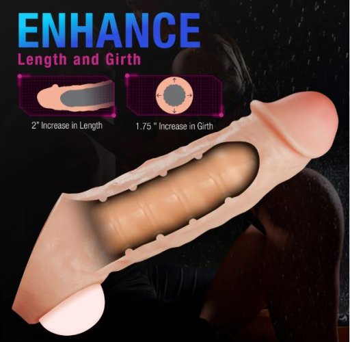 PERFORMANCE PLUS INTREPID 2IN SILICONE PENIS XTENDER BEIGE