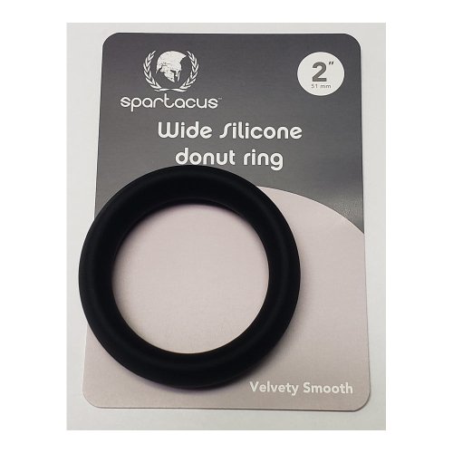 Wide Silicone Donut Ring - Black 2\"