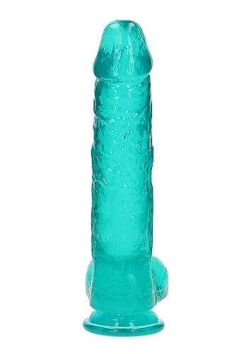 REALROCK REALISTIC DILDO W/ BALLS 10IN TURQUOISE